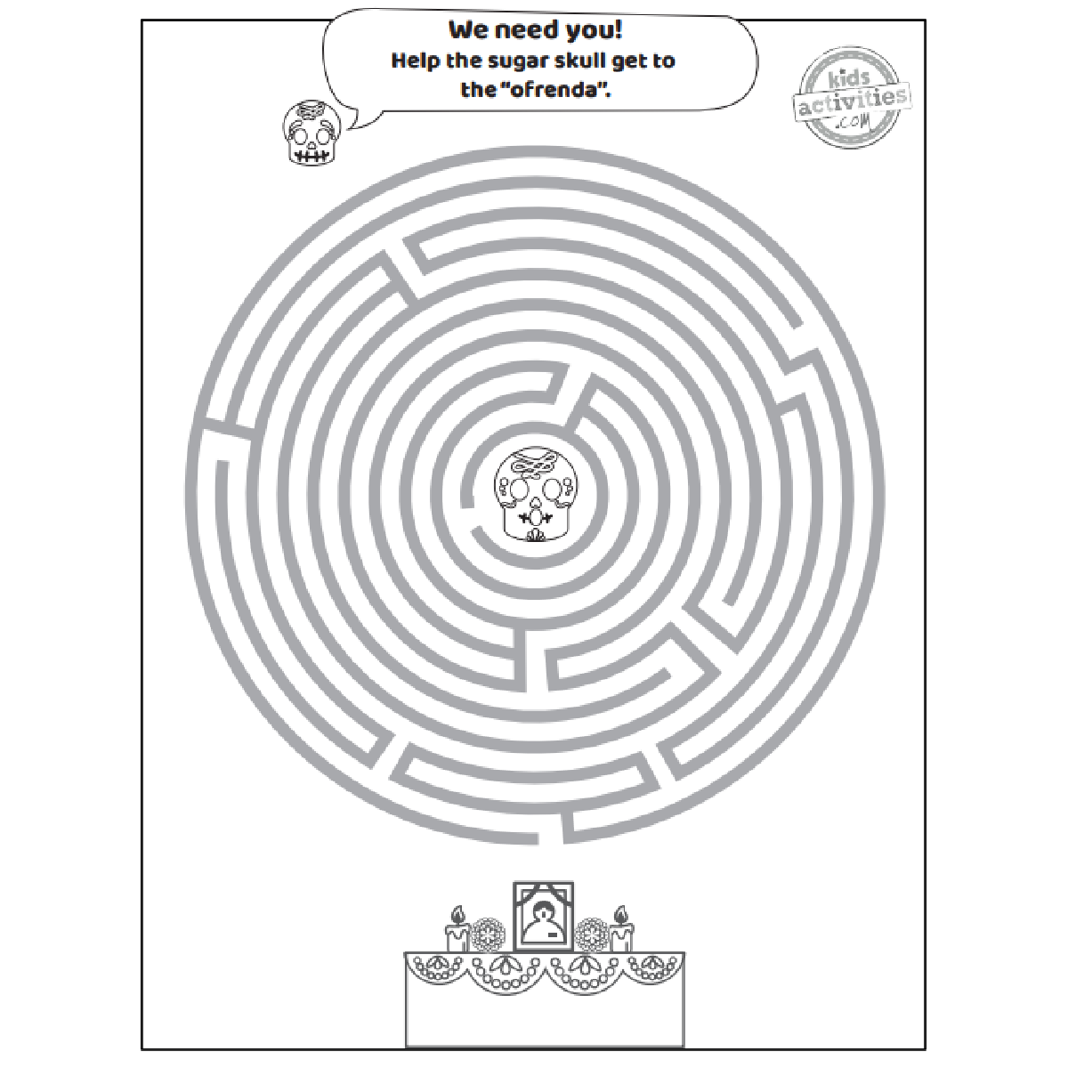 Festive Day Of The Dead Printable Mazes For Kids Kids Activities Blog