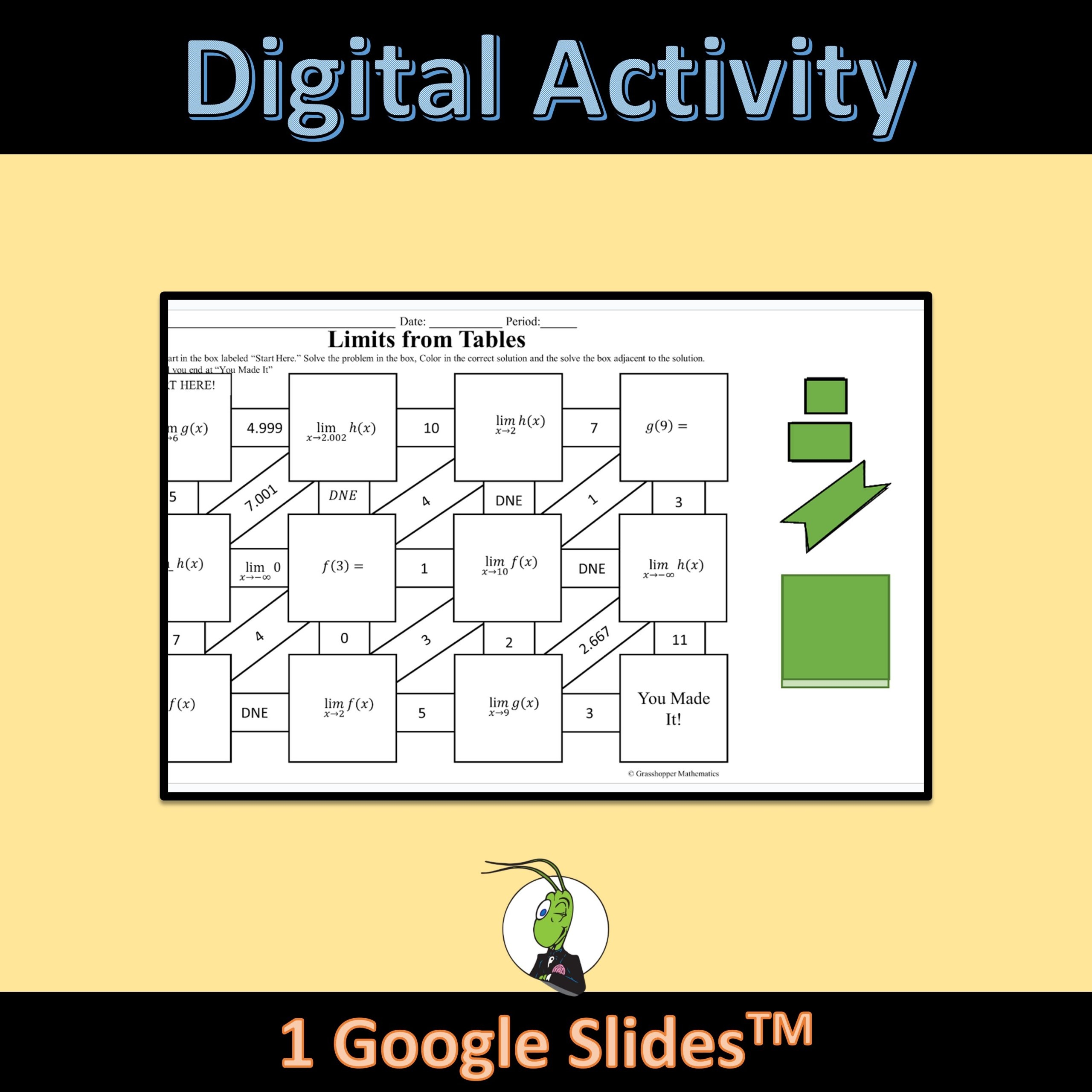 Finding Limits From Tables 1 4 Maze Activity Digital And 
