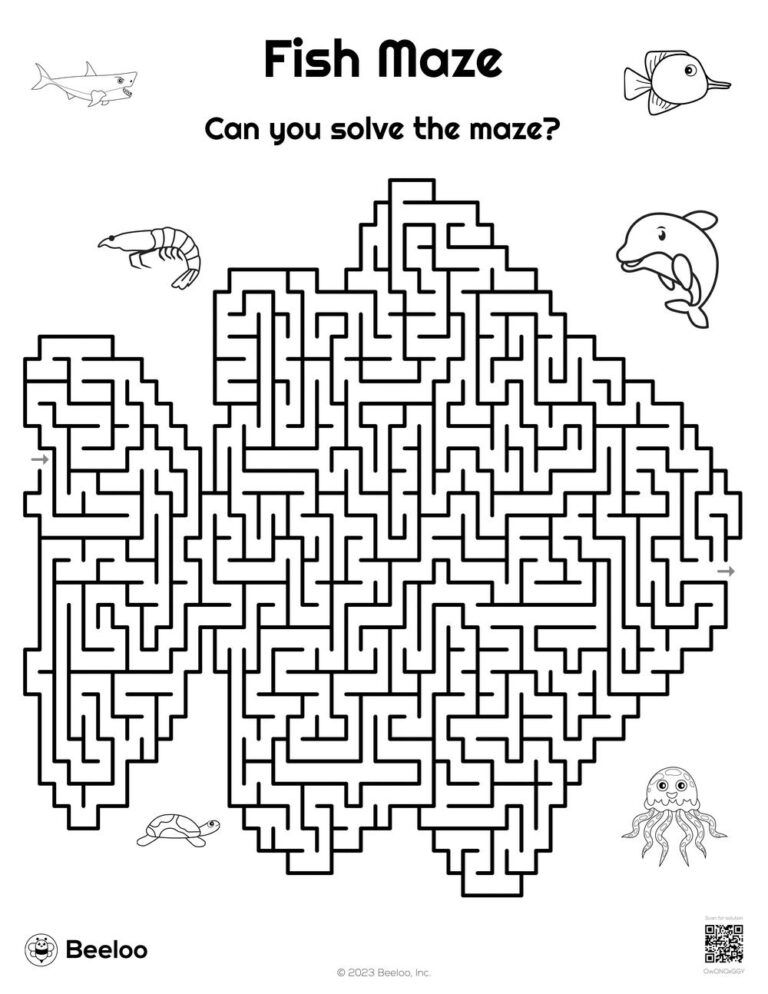 Fish Maze Beeloo Printable Crafts And Activities For Kids