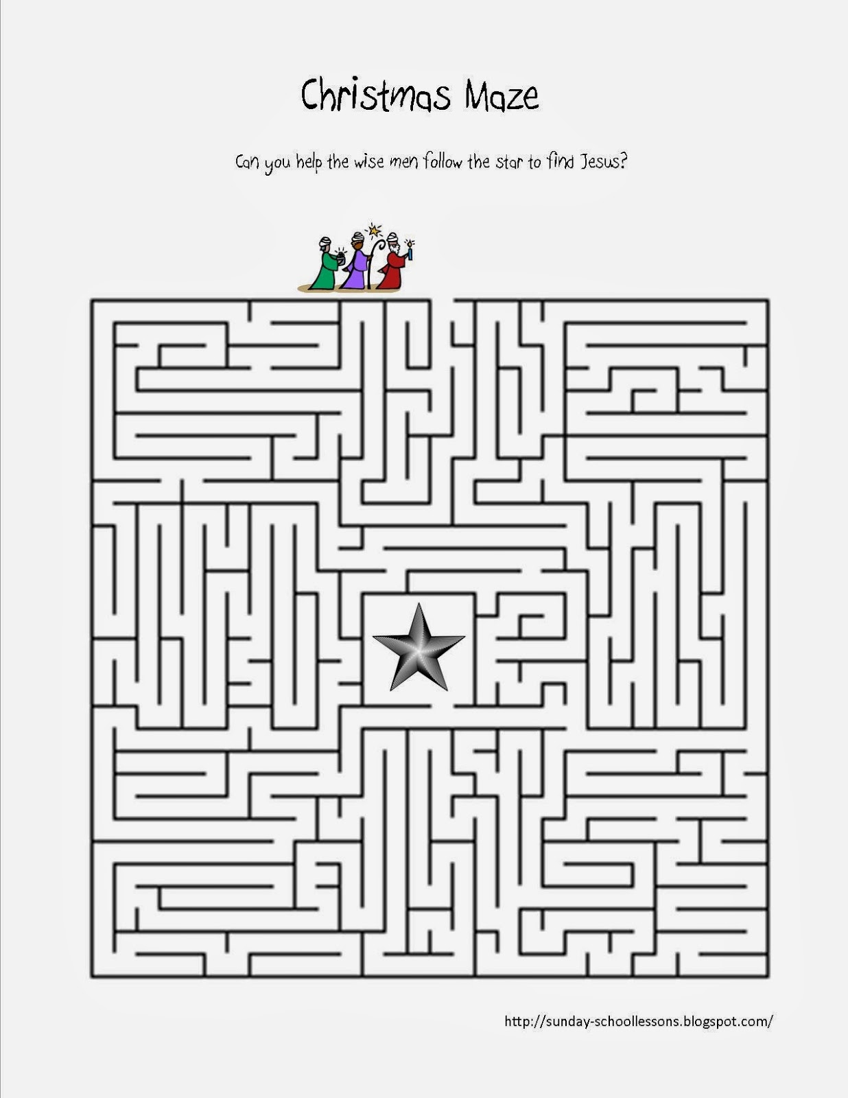 Follow The Star Christmas Maze Free Sunday School Activities 