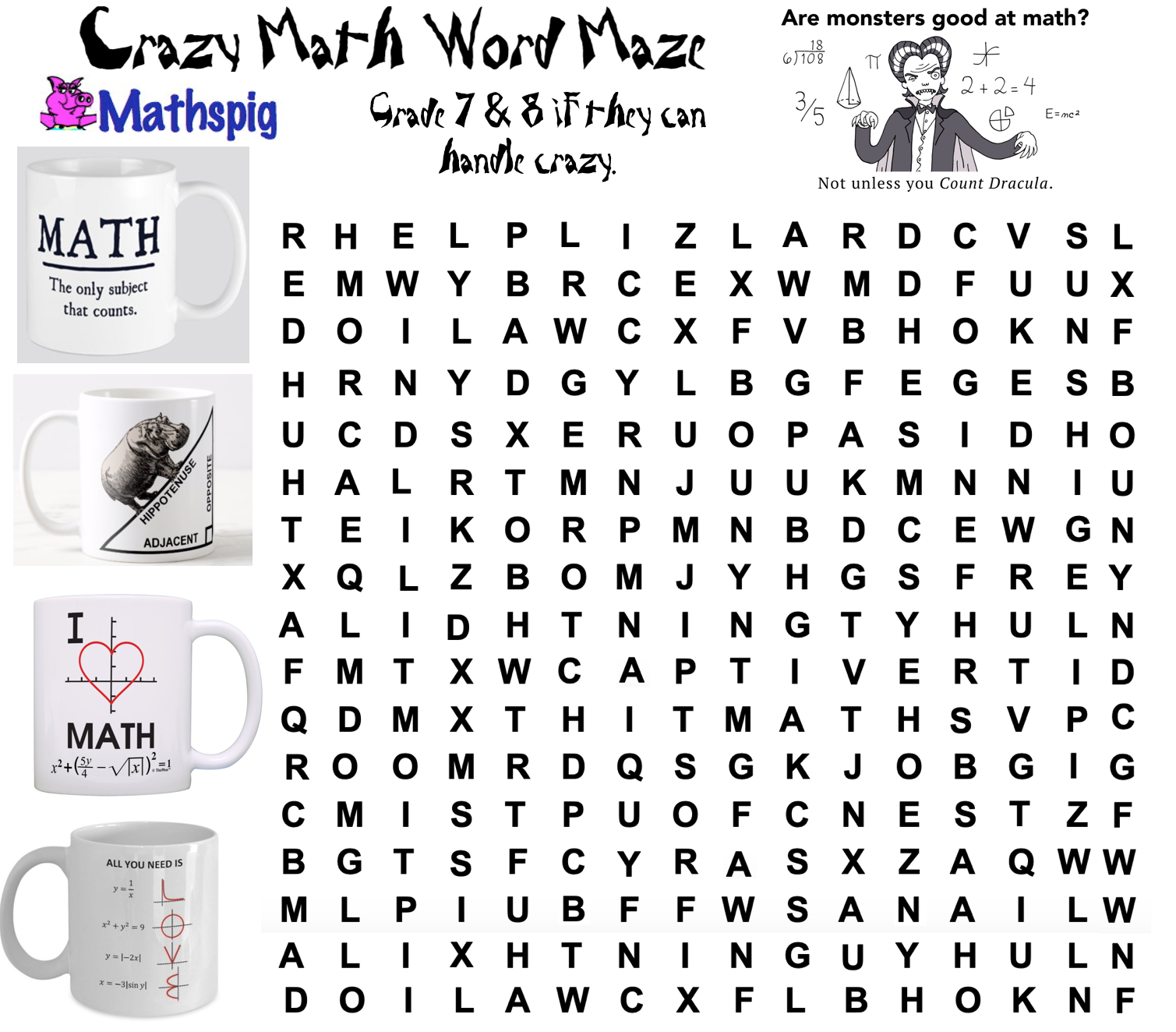 FRANTIC FRIDAY Crazy Math Word Maze USA Edition Mathspig Blog