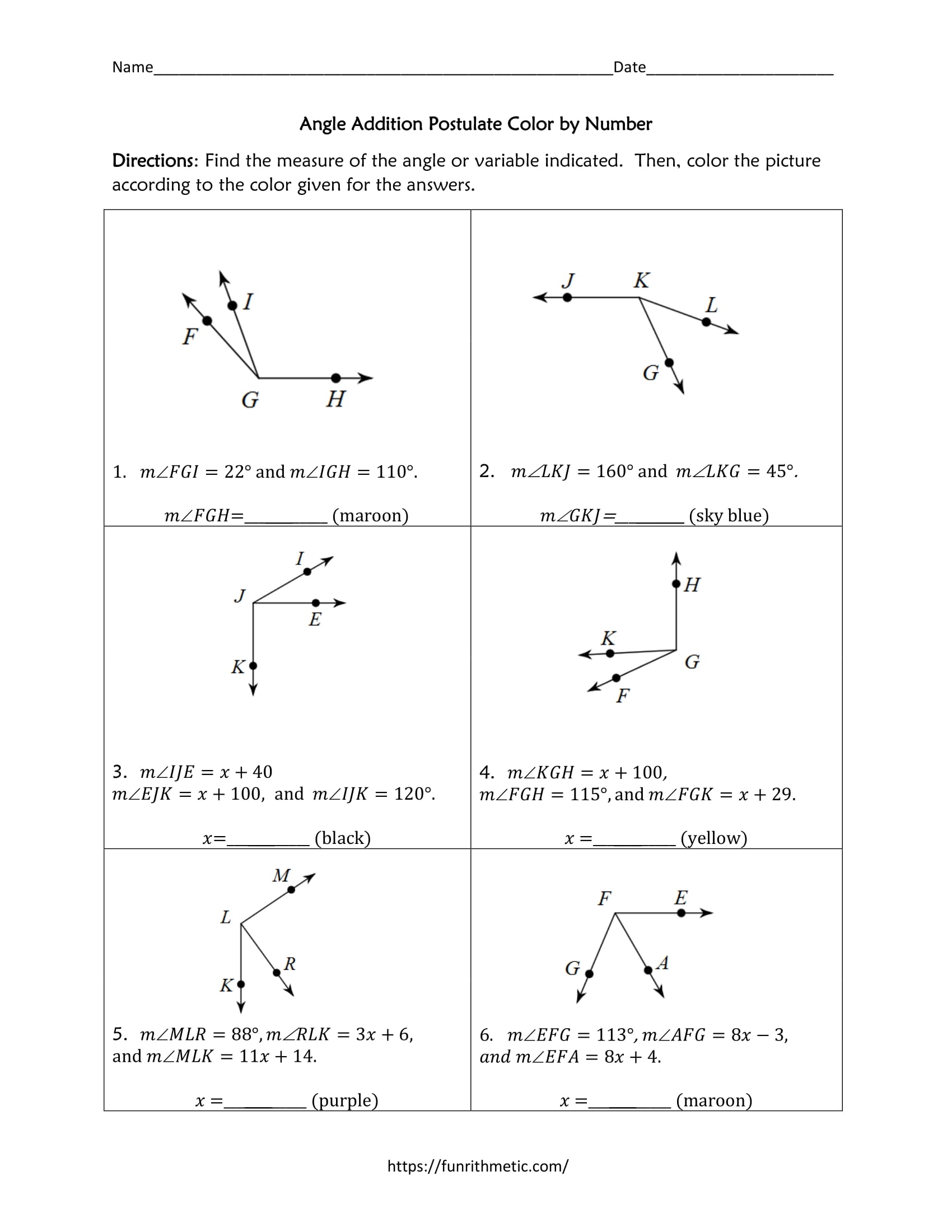Free Angle Addition Postulate Worksheet Download Free Angle Addition Postulate Worksheet Png Images Free Worksheets On Clipart Library