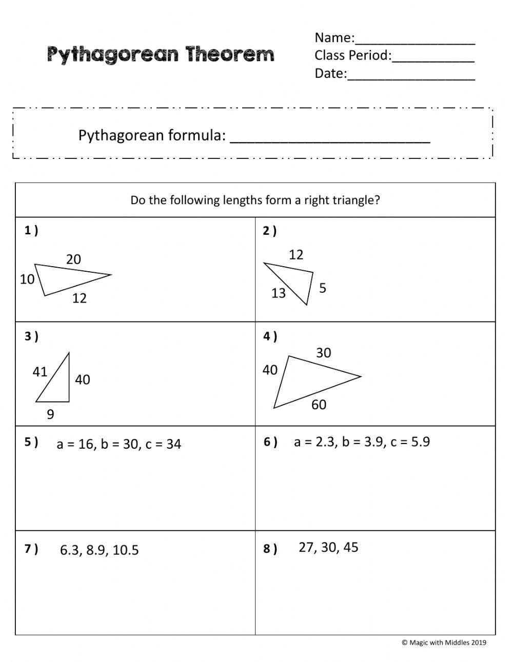 Free Converse Of The Pythagorean Theorem Worksheet Download Free Converse Of The Pythagorean Theorem Worksheet Png Images Free Worksheets On Clipart Library