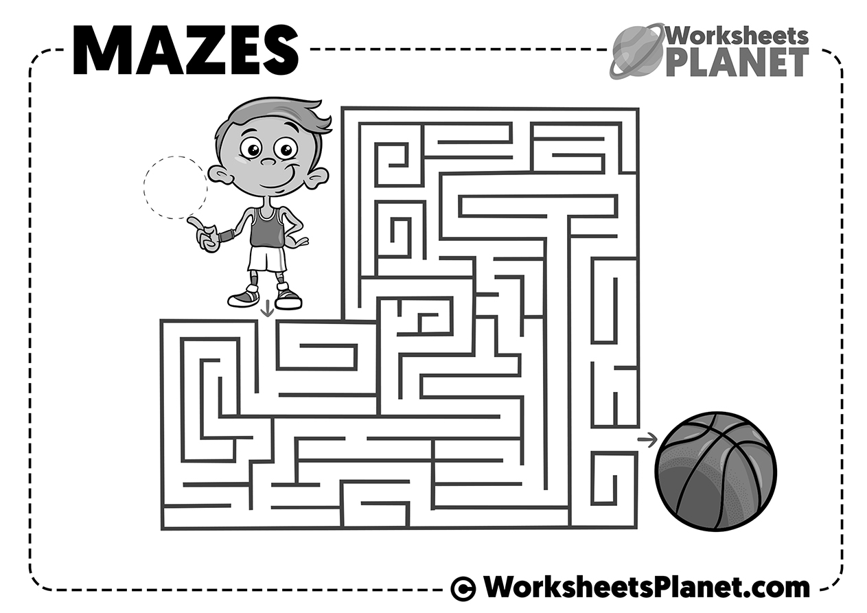 Maze Worksheets For Kg