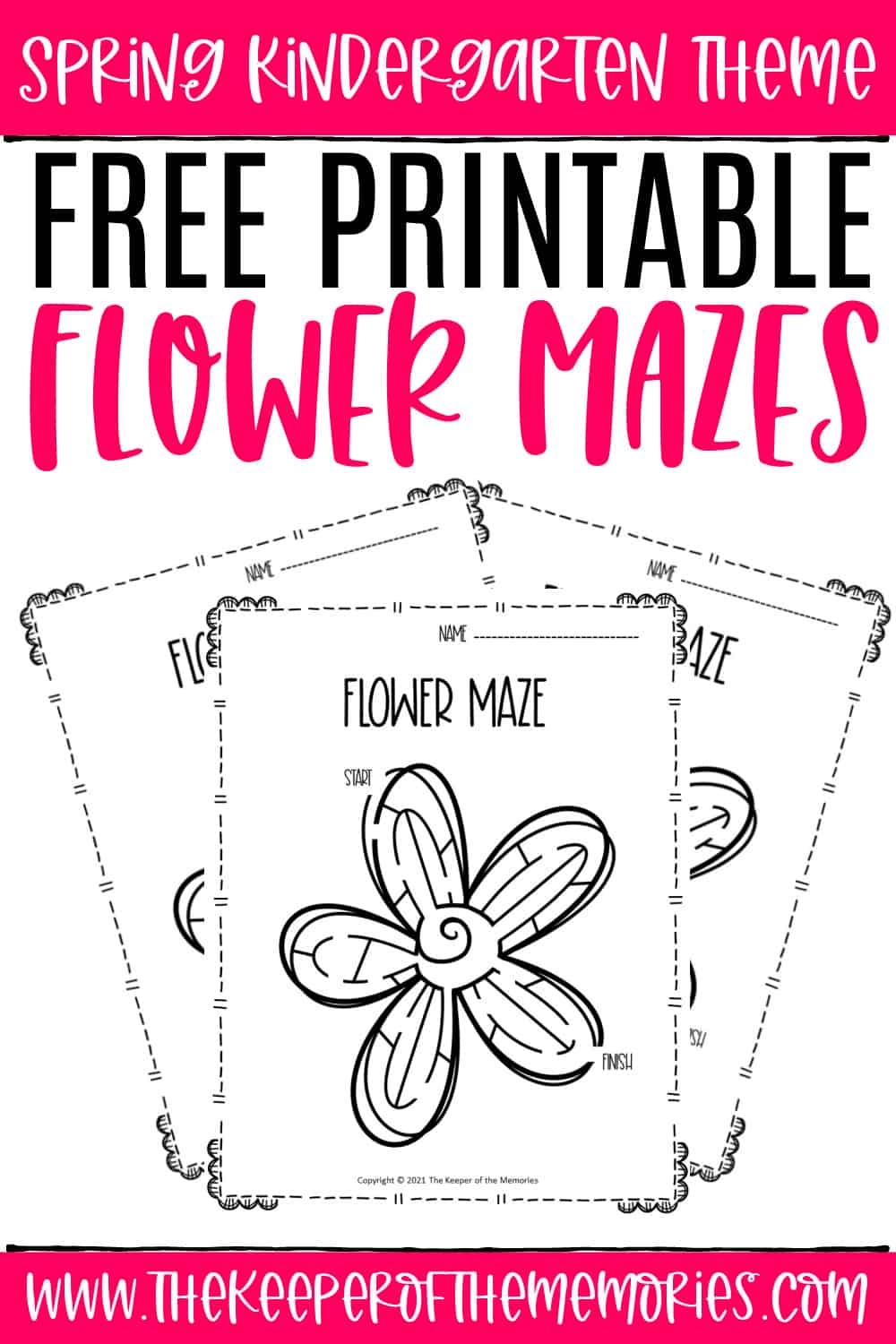 Free Printable Flower Mazes Spring Kindergarten Worksheets