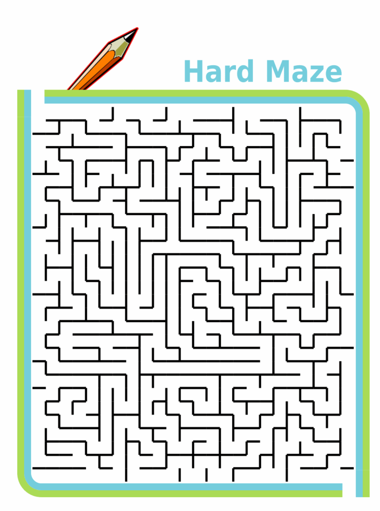 Free Printable Hard Maze