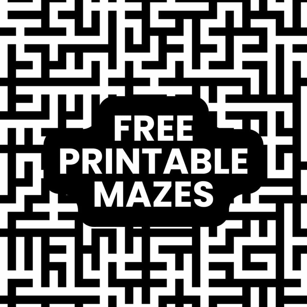 Wide Maze Worksheet Free