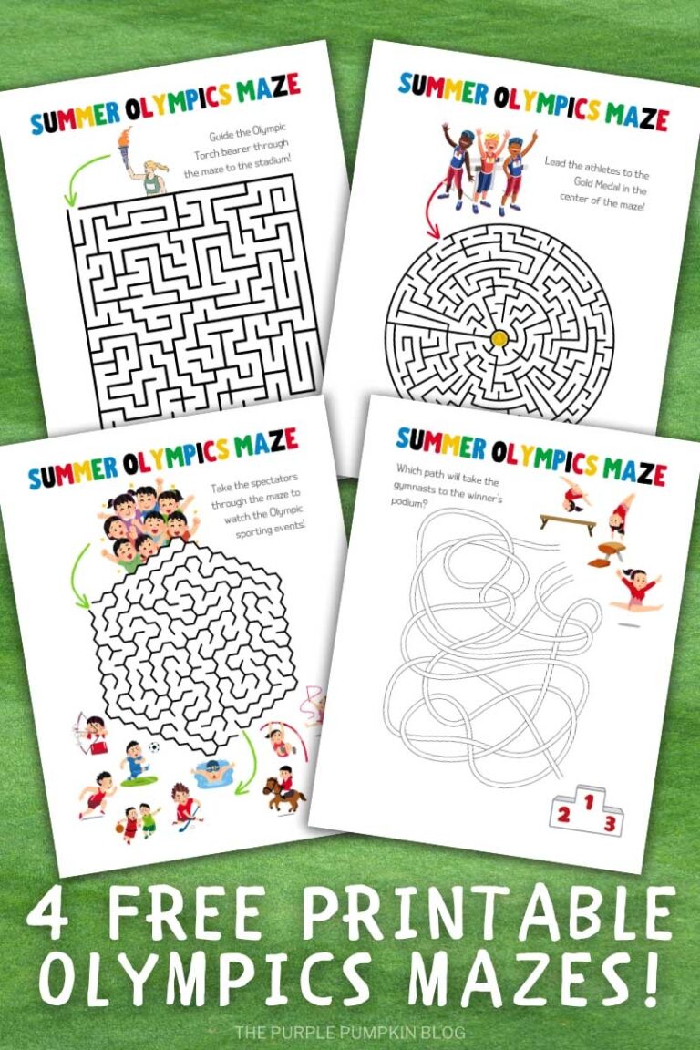 Free Printable Summer Olympics Mazes Paris 2024 Games
