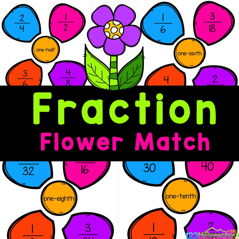  FREE Printable Teaching Equivalent Fractions Flower Math Activity