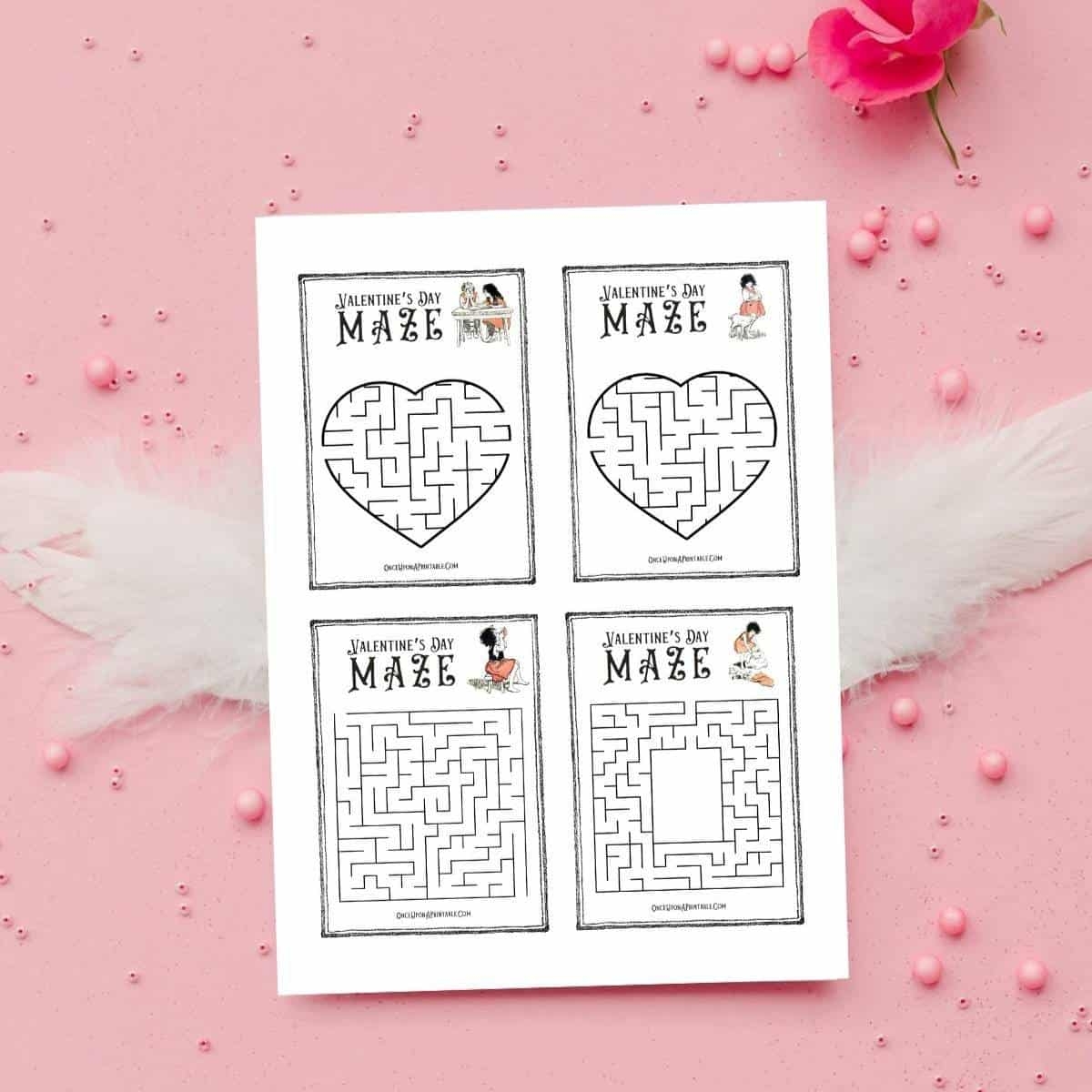 Valentines Day Maze Worksheets