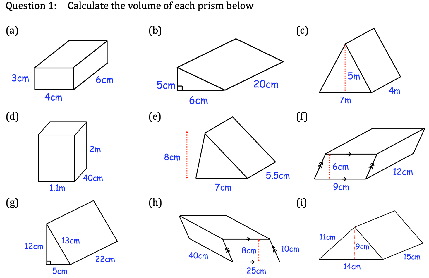 Volume Of Prisms And Cylinders Maze Worksheet Answers