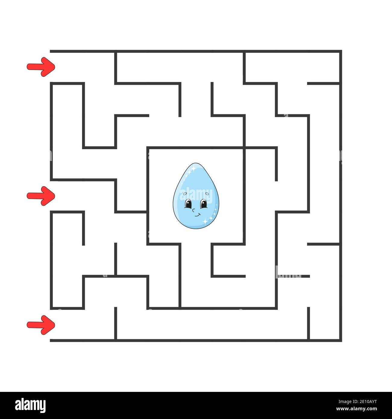 Funny Square Maze Game For Kids Puzzle For Children Cartoon Style Labyrinth Conundrum Color Vector Illustration Find The Right Path The Develop Stock Vector Image U0026 Art Alamy