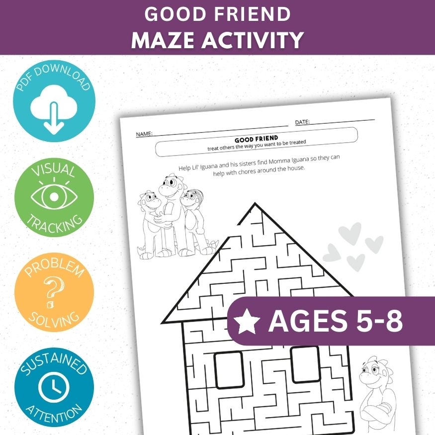 Good Friend Activity Maze Lil Iguana