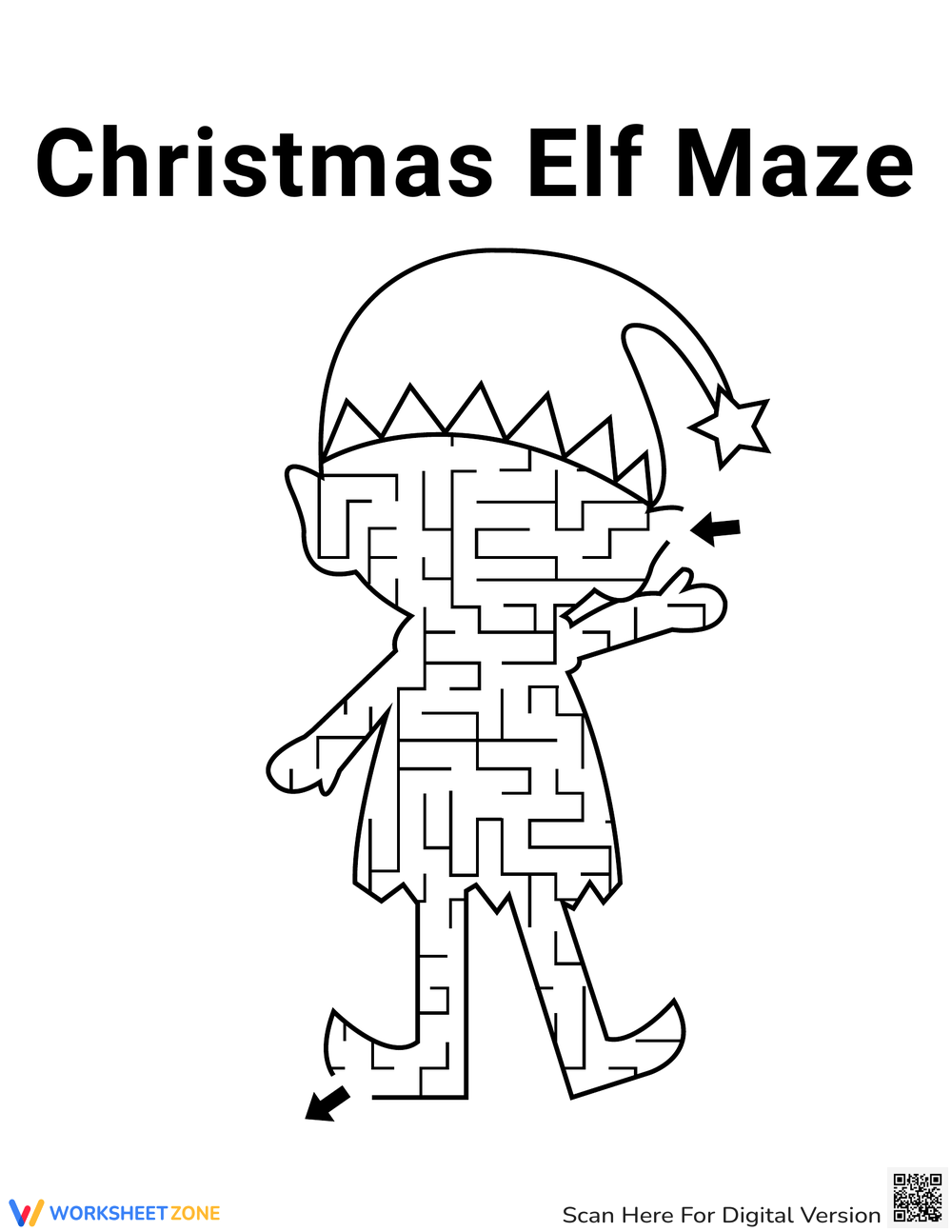 Free Printable Christmas Maze Worksheet