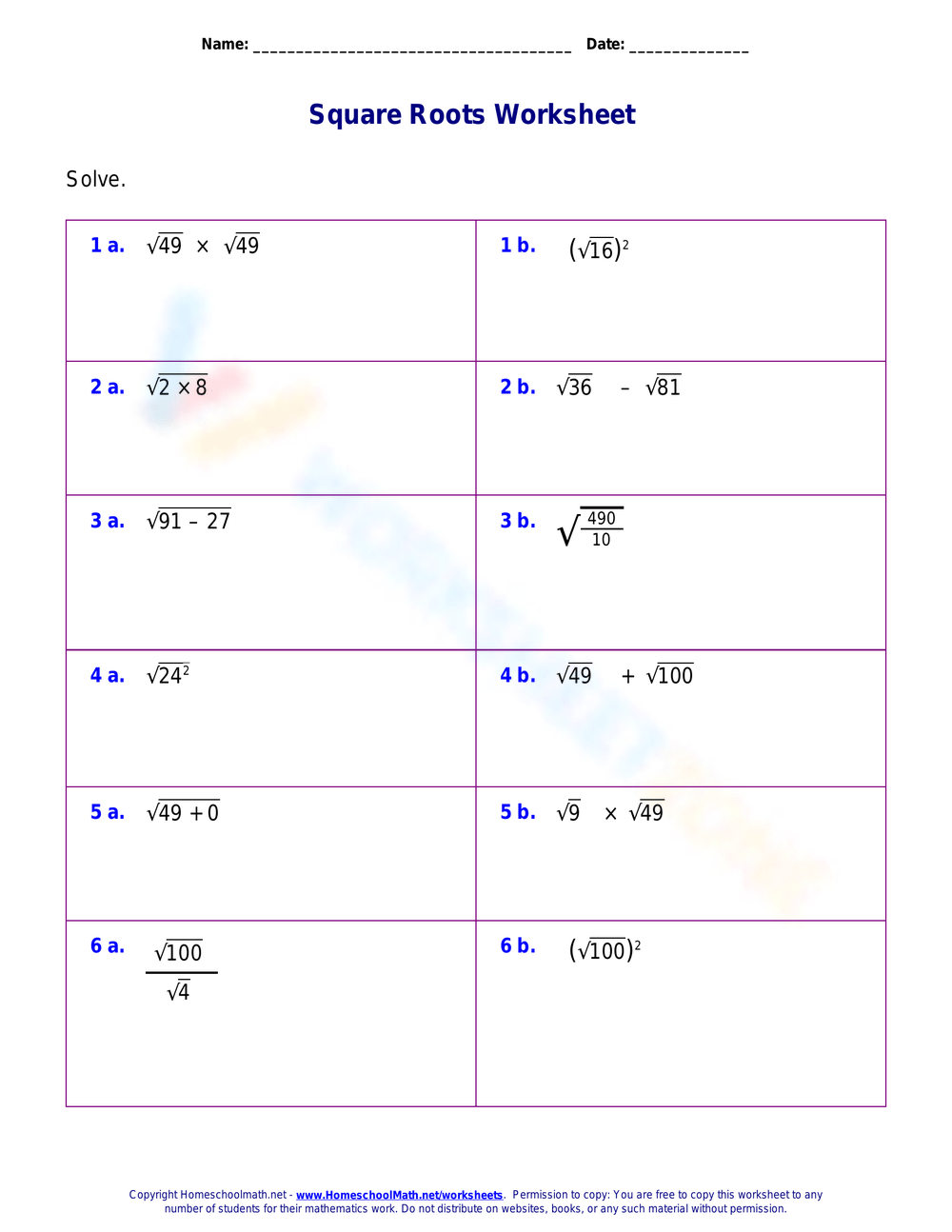 Grade 8 Estimating Square Roots Worksheets 2025