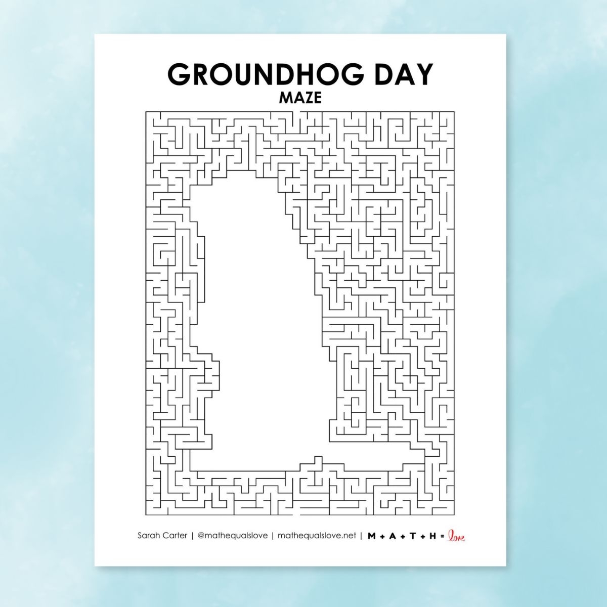 Groundhog Day Maze Math U003d Love