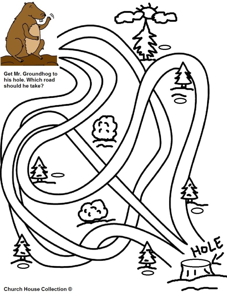 Groundhog Day Mazes For School
