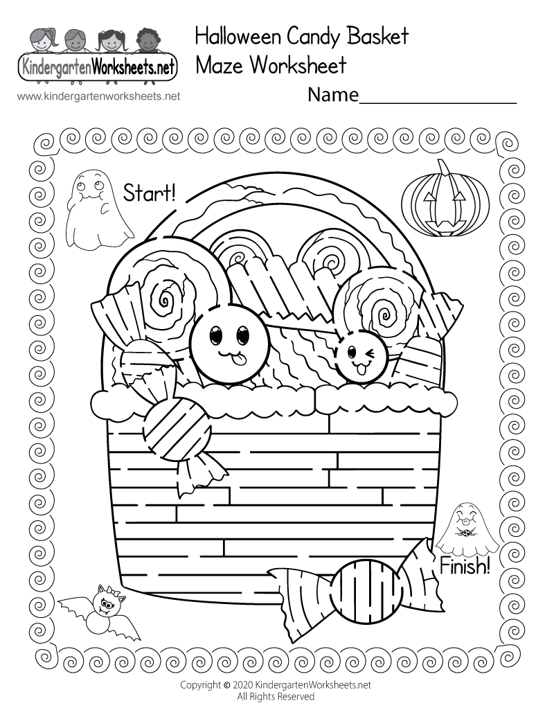 Halloween Basket Maze Worksheet Free Printable Digital U0026 PDF
