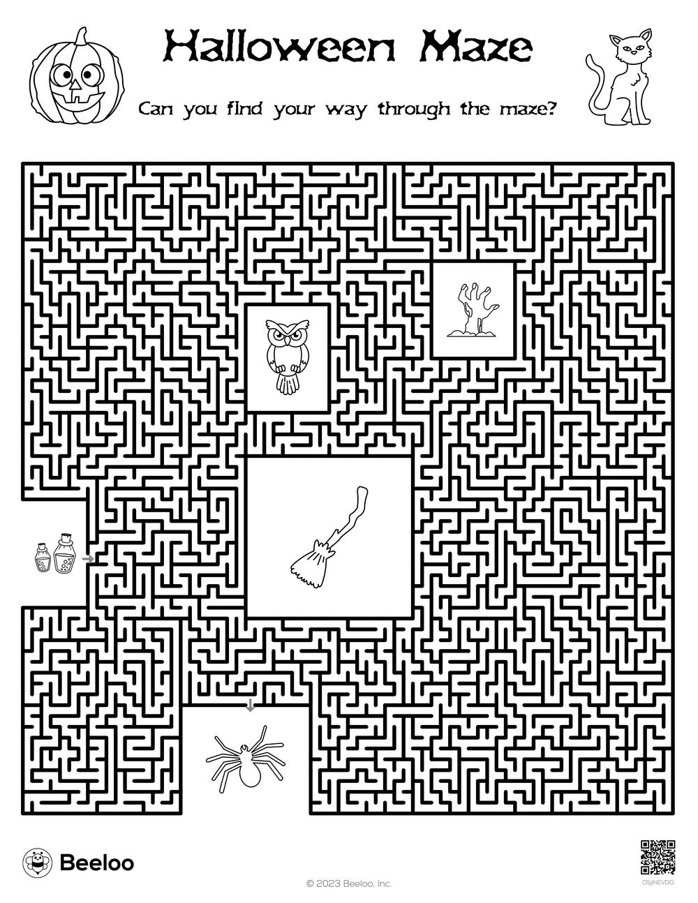 Halloween Printable Maze Worksheets