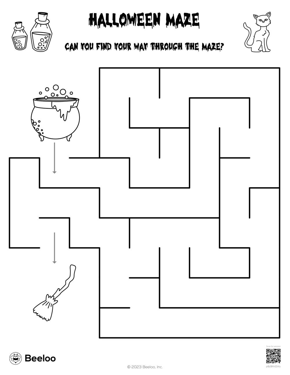 Halloween Maze Beeloo Printable Crafts And Activities For Kids