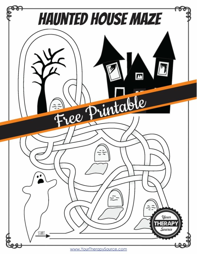 Halloween Maze Worksheet Navigate The Spooky Fun Your Therapy Source