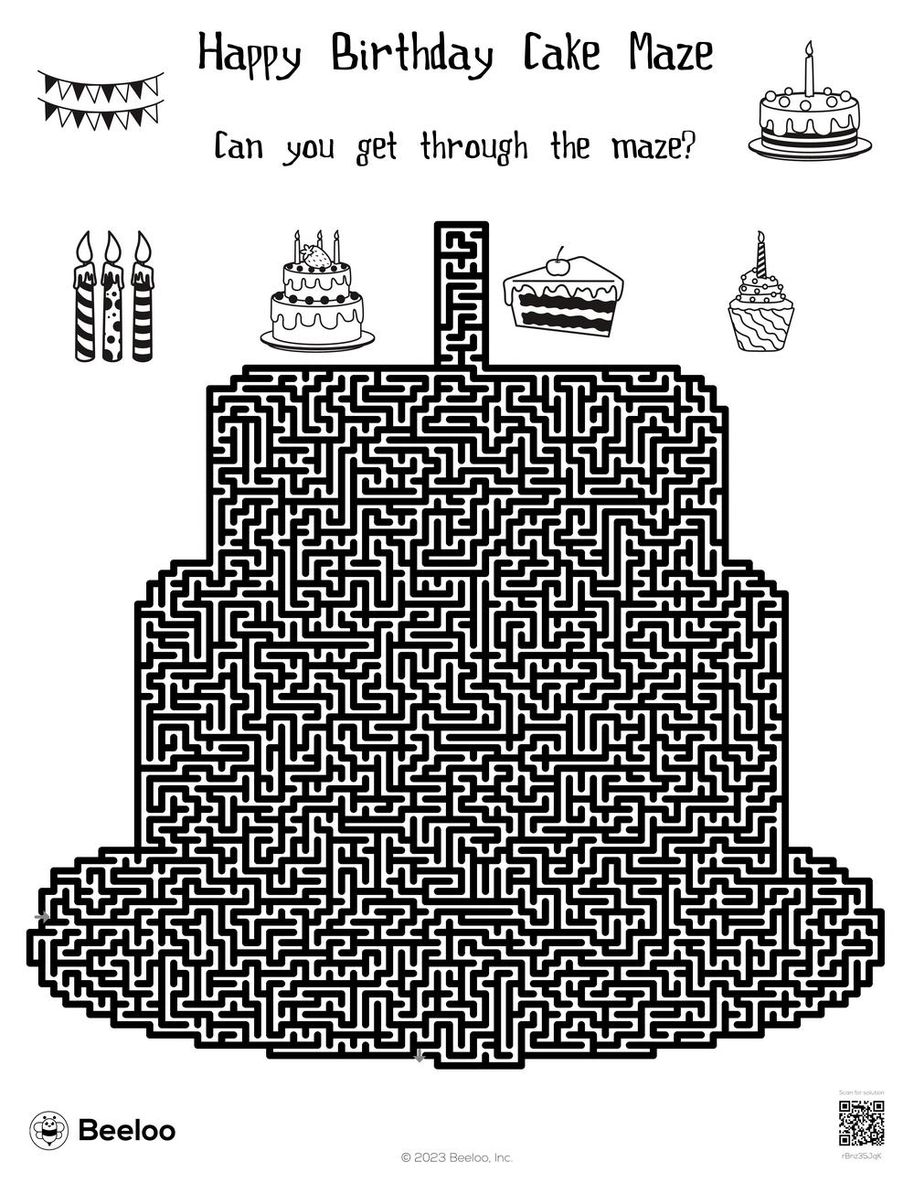 Happy Birthday Cake Maze Beeloo Printable Crafts And Activities 