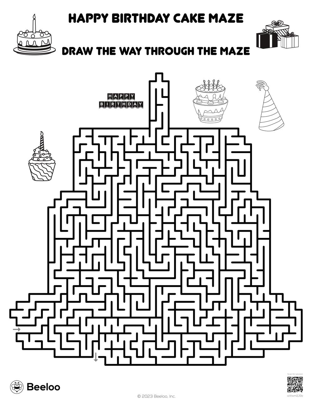 Happy Birthday Cake Maze Beeloo Printable Crafts And Activities 