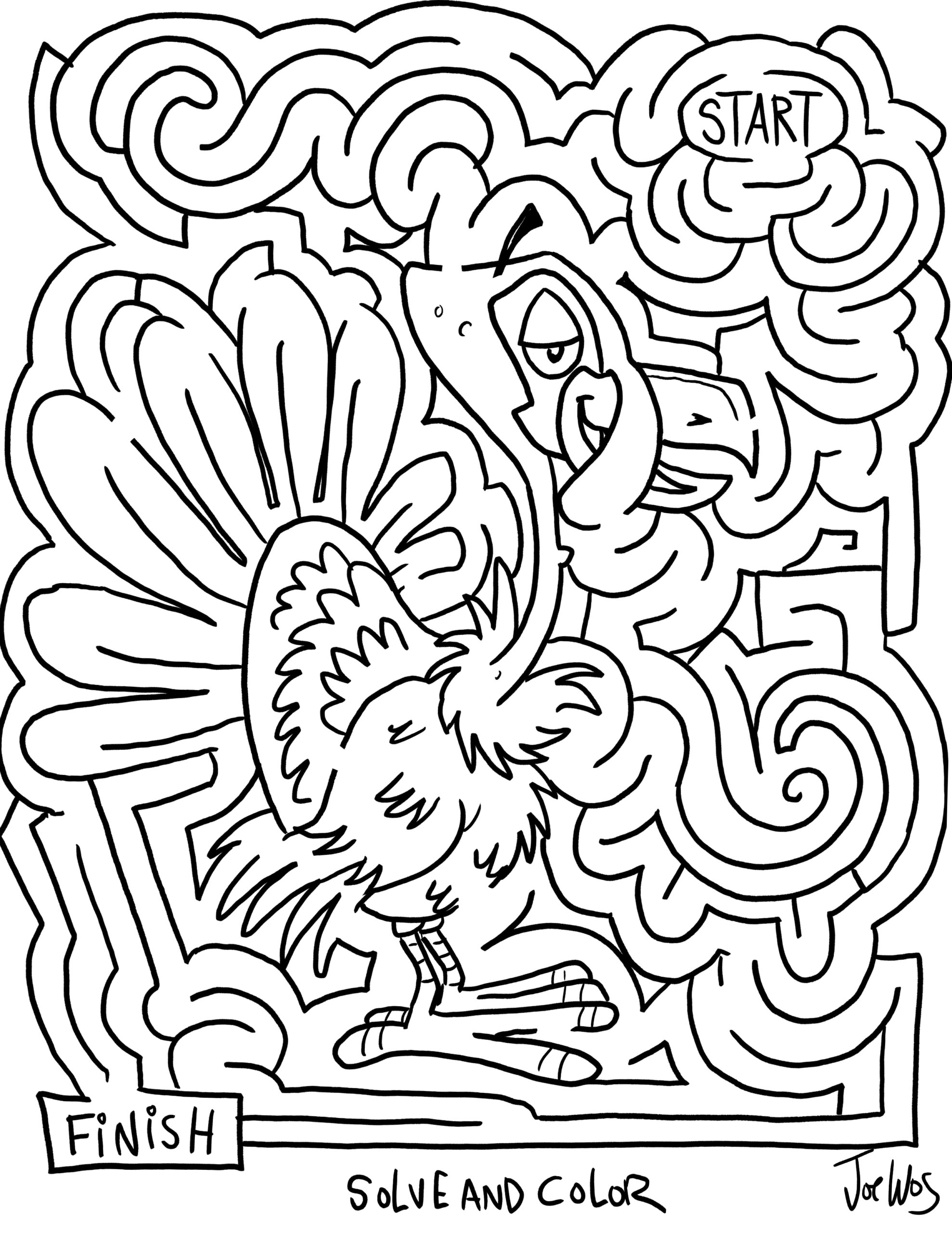 Happy Thanksgiving Free Turkey Maze To Print Color And Solve Mazetoons