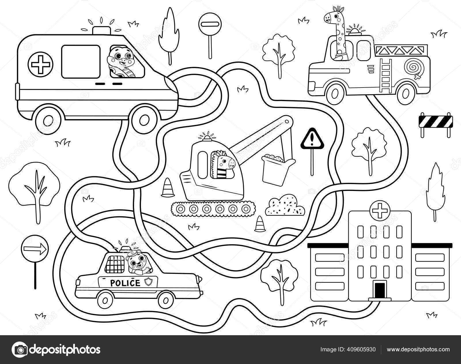 Help Ambulance Find Right Path Hospital Maze Labyrinth Game Preschool Stock Vector By ElenaParshina 409605930