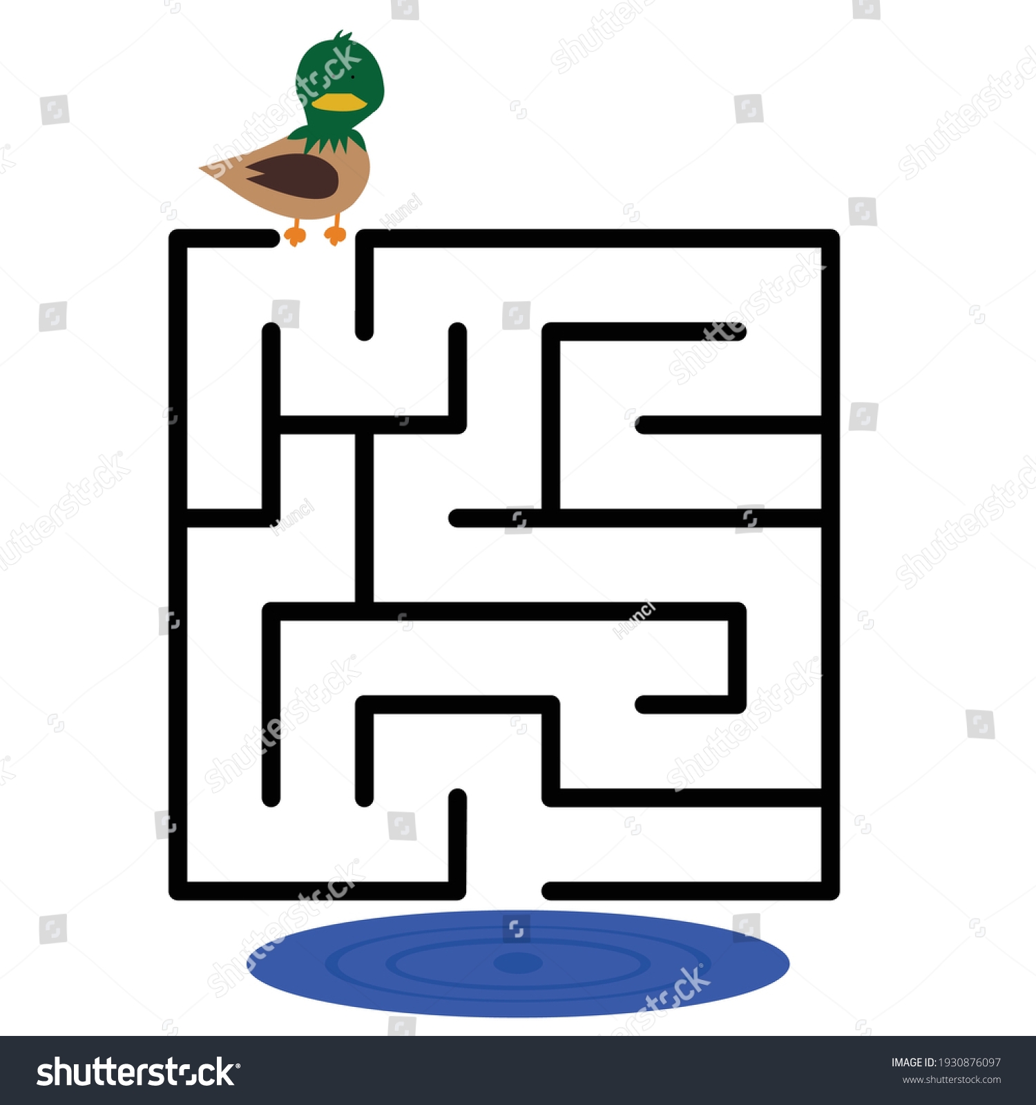 Help Duck Pond Vector Maze Kids Stock Vector Royalty Free 1930876097 Shutterstock