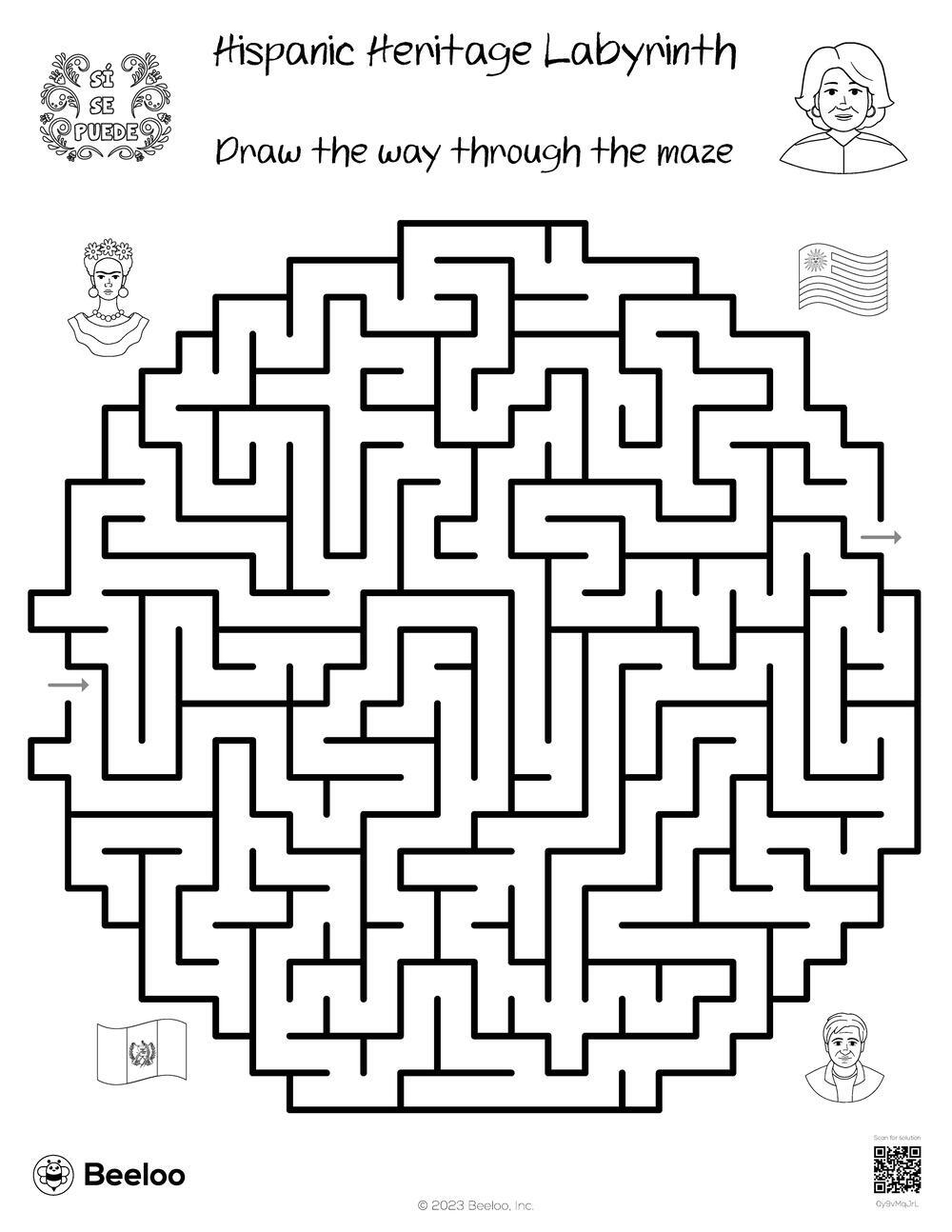 Hispanic Heritage themed Mazes Beeloo Printable Crafts And Activities For Kids
