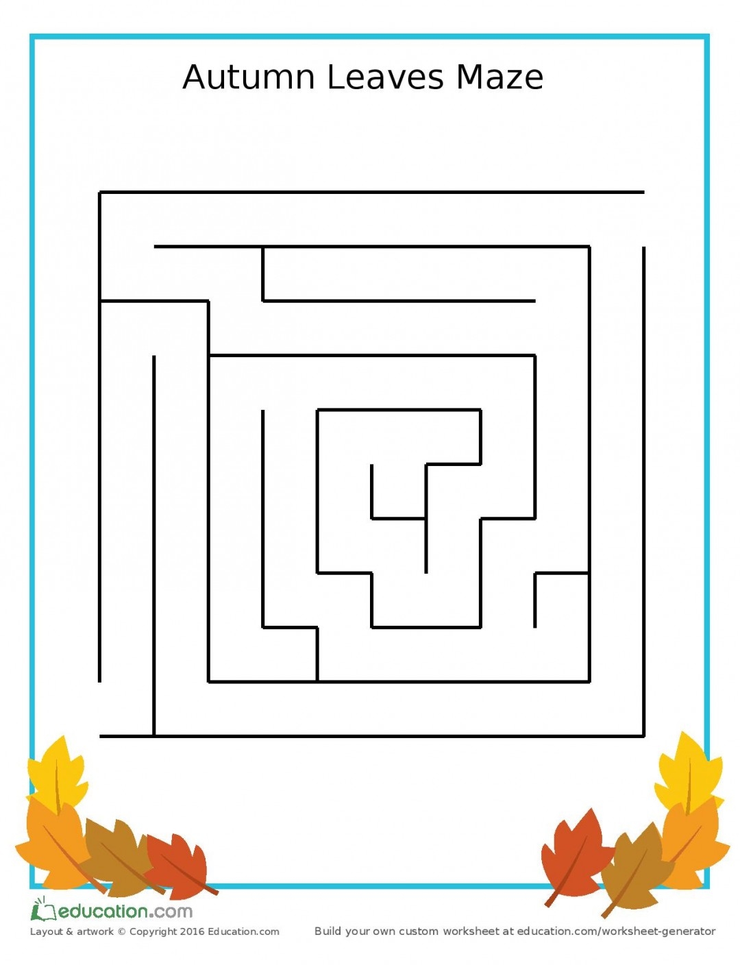 Maze Worksheet Fall