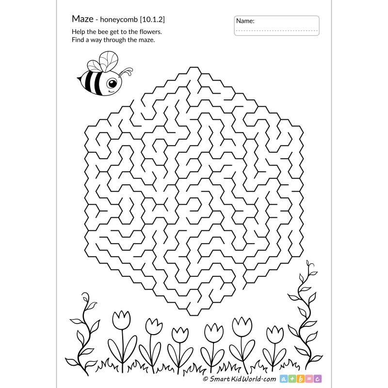 Honeycomb Maze Help The Bee Get To The Flowers 2 SmartKidWorld