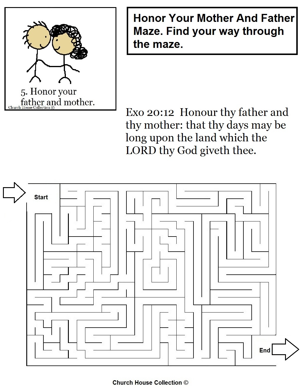 Honor Your Mother And Father Ten Commandments Maze