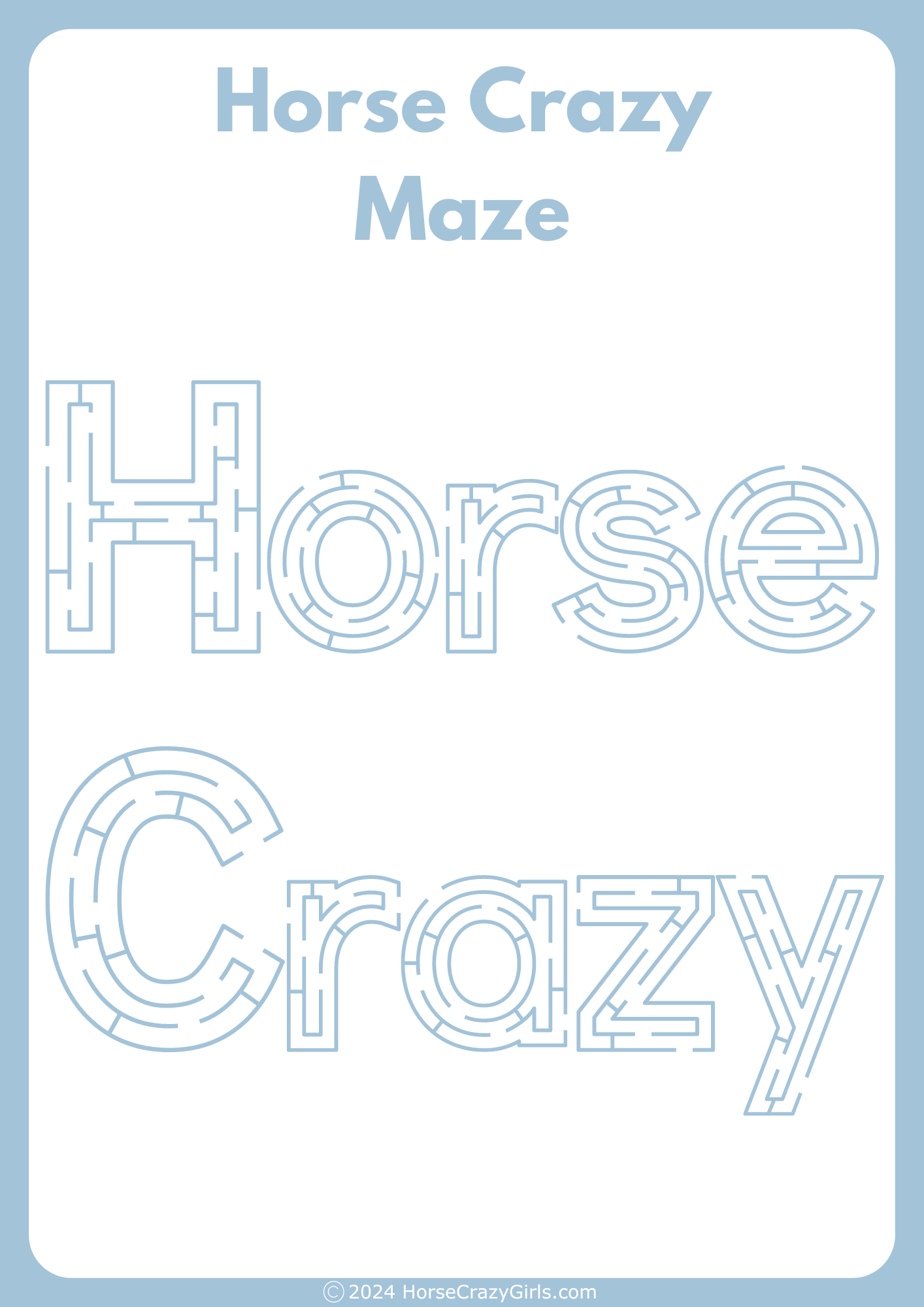 Horse Activity Books And Free Horse Activity Pages