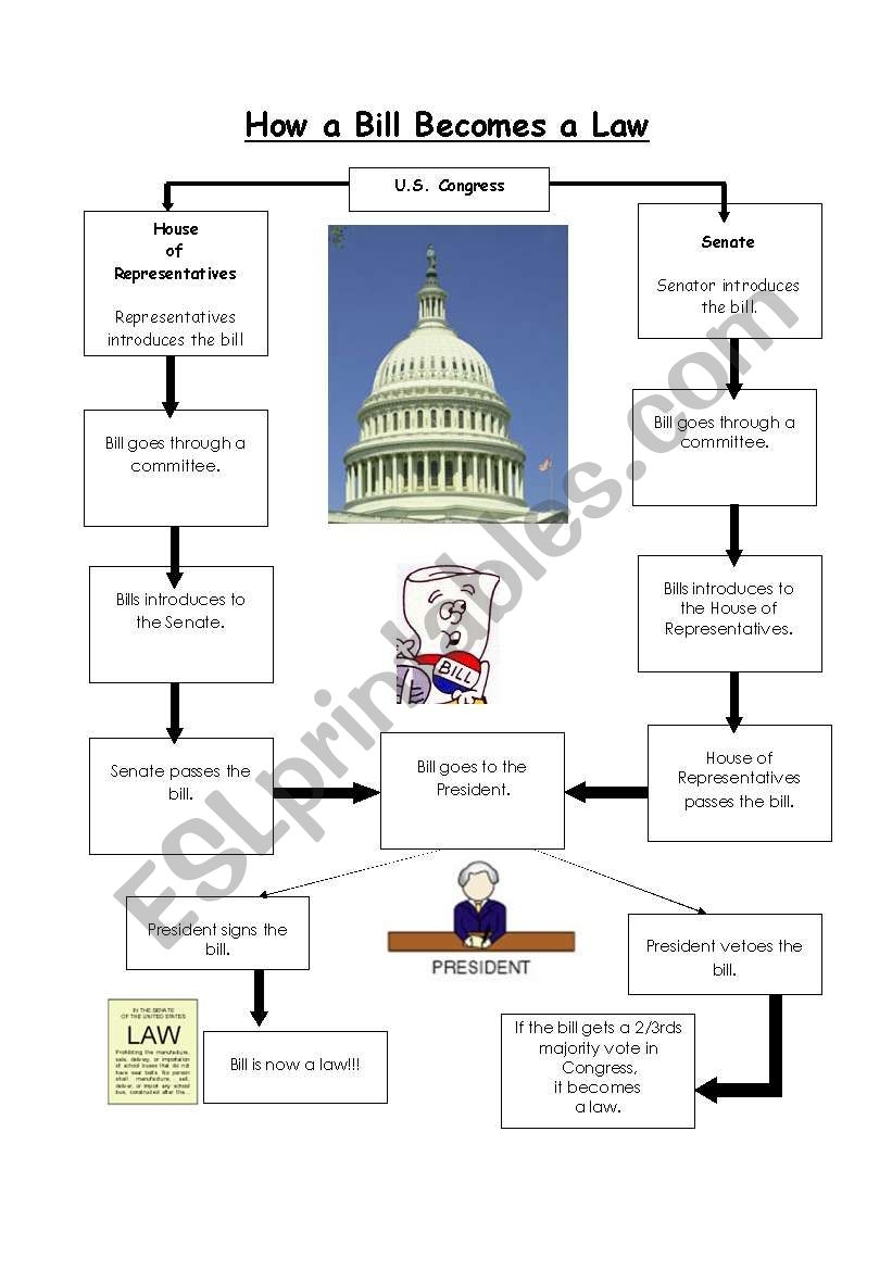 How Bill Becomes A Law Answer ESL Worksheet By Samusmccloud Worksheets Library