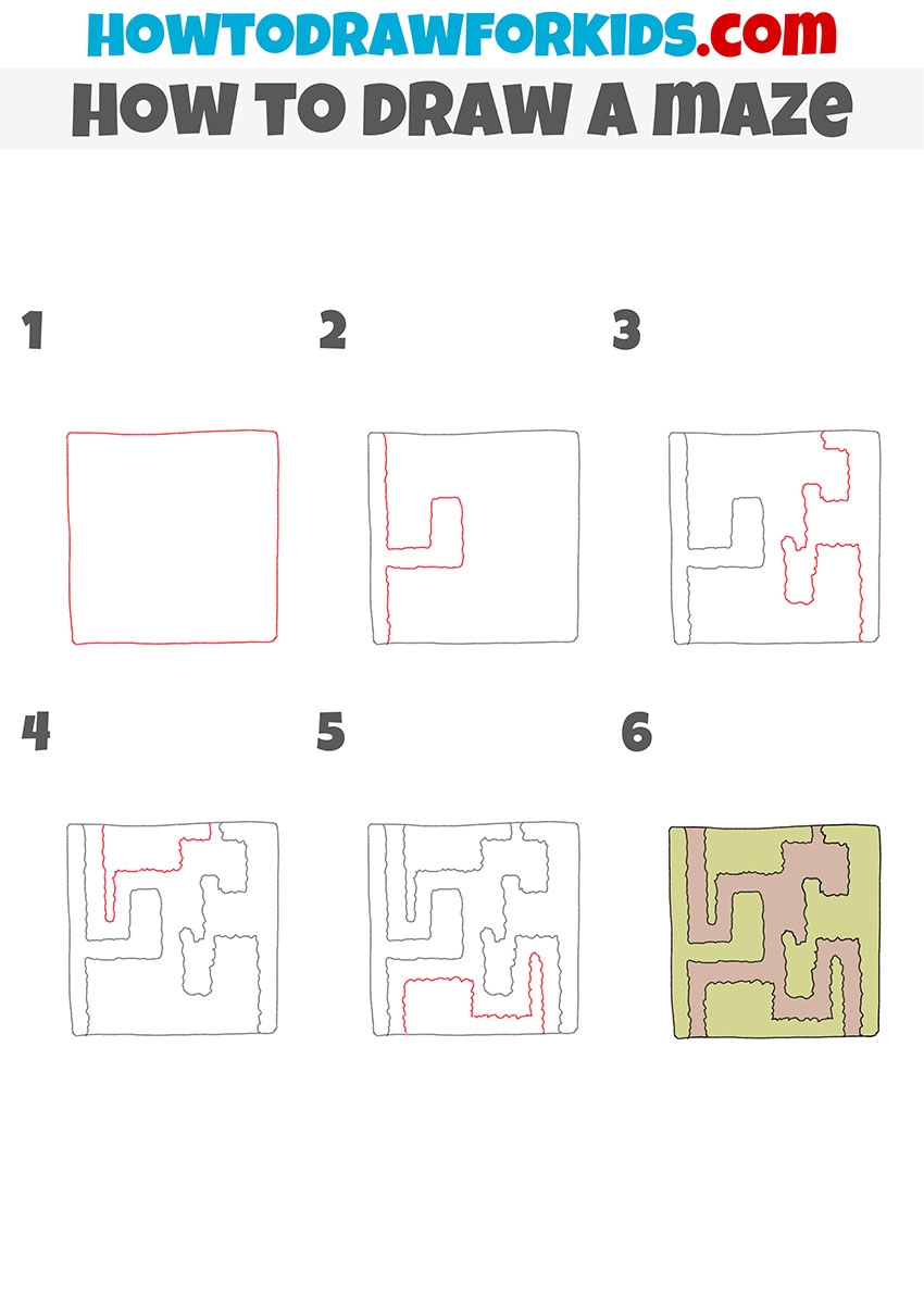 How To Draw A Maze Easy Drawing Tutorial For Kids
