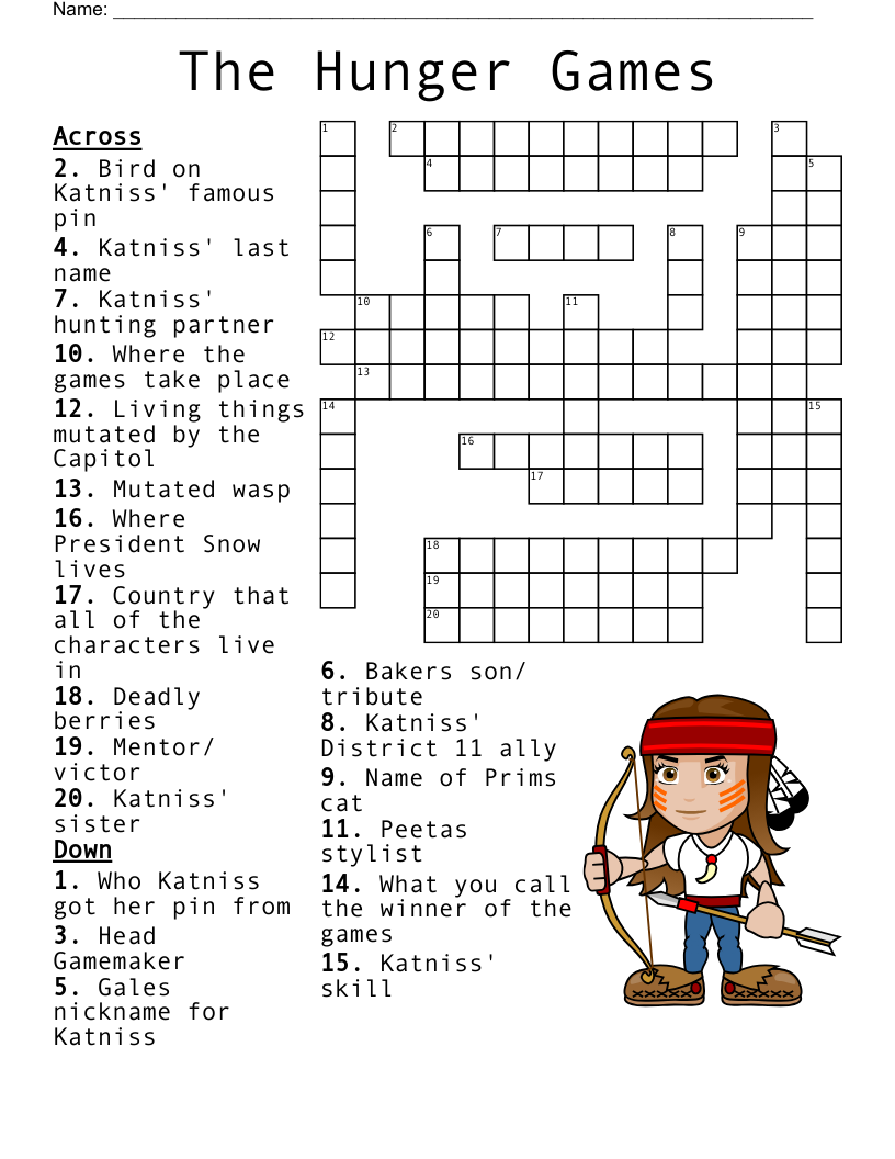 Hunger Games Matching Worksheet WordMint