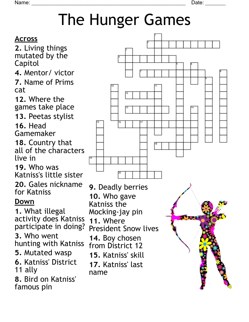Hunger Games Matching Worksheet WordMint