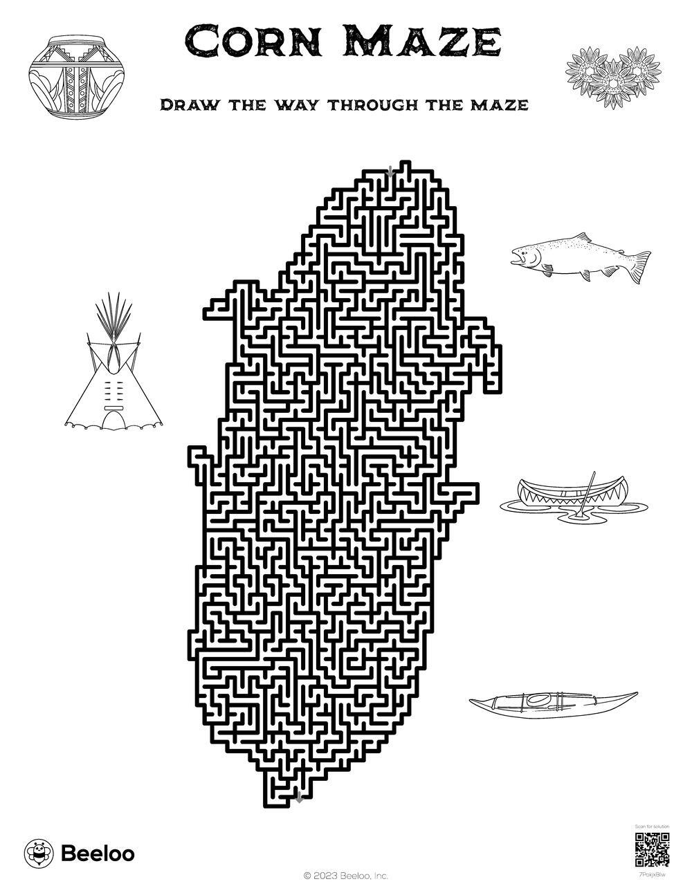 Indigenous People s Day themed Mazes Beeloo Printable Crafts And Activities For Kids