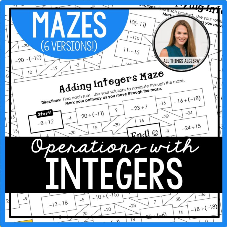 Integer Operations Mazes