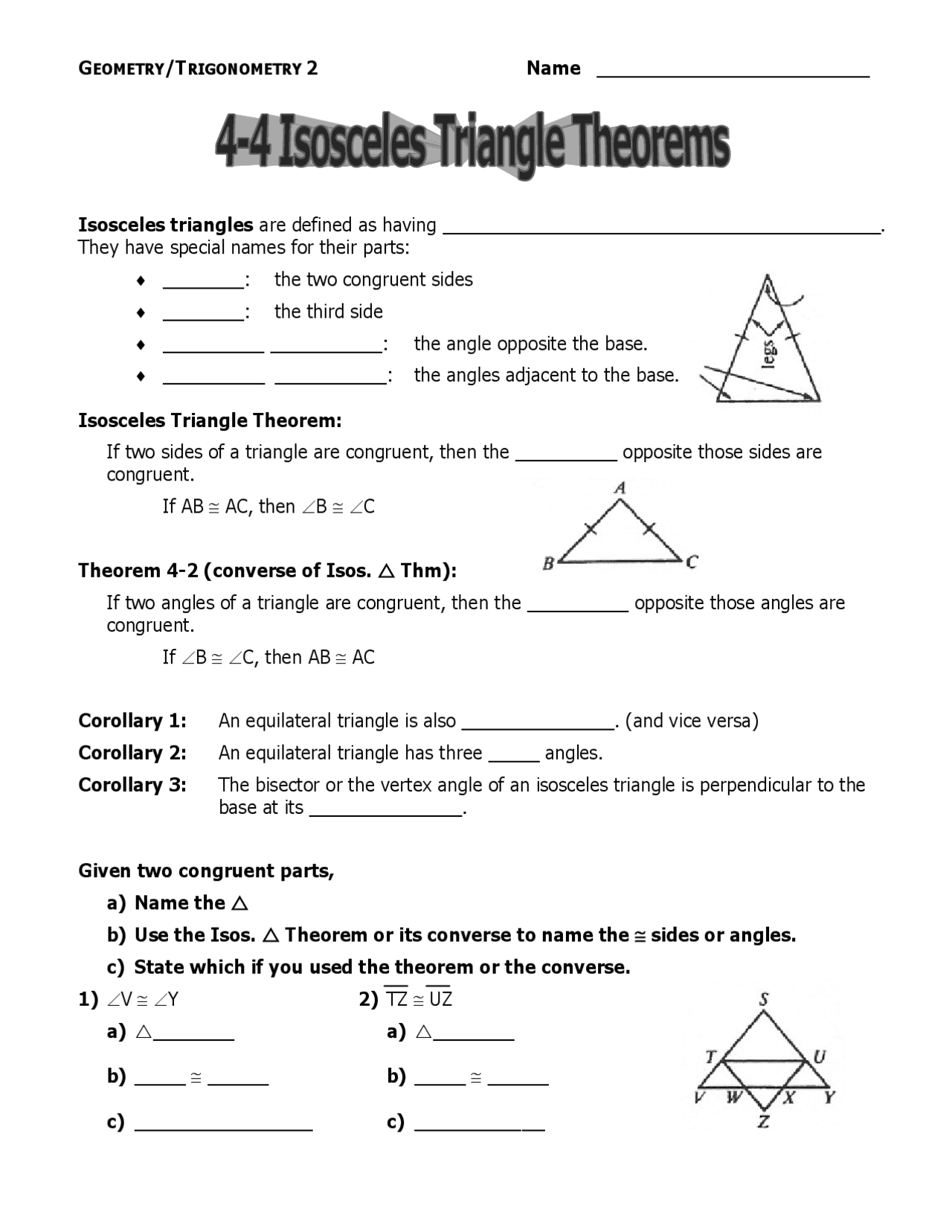 Isosceles Triangles And Their Properties Guide Projets Recherche G om trie Docsity