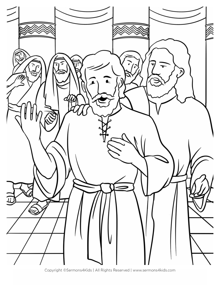 Jesus Heals On The Sabbath Children s Coloring Page From