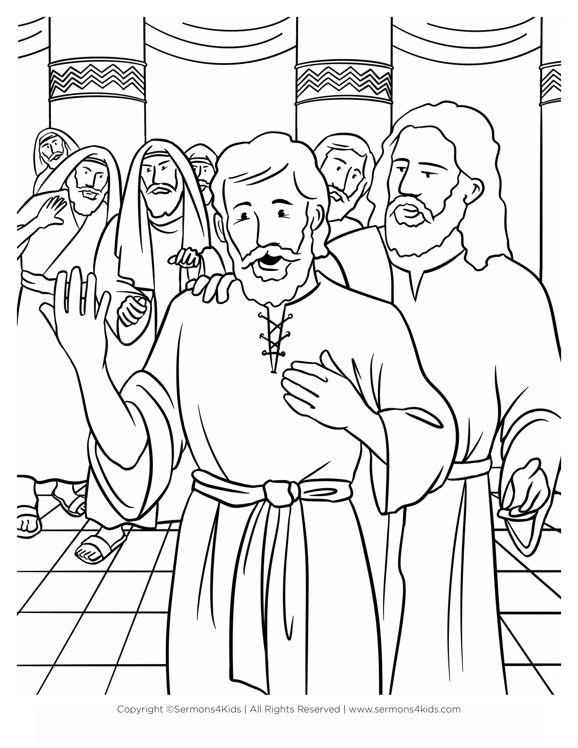 Jesus Heals On The Sabbath Children s Coloring Page From Sermons4Kid 