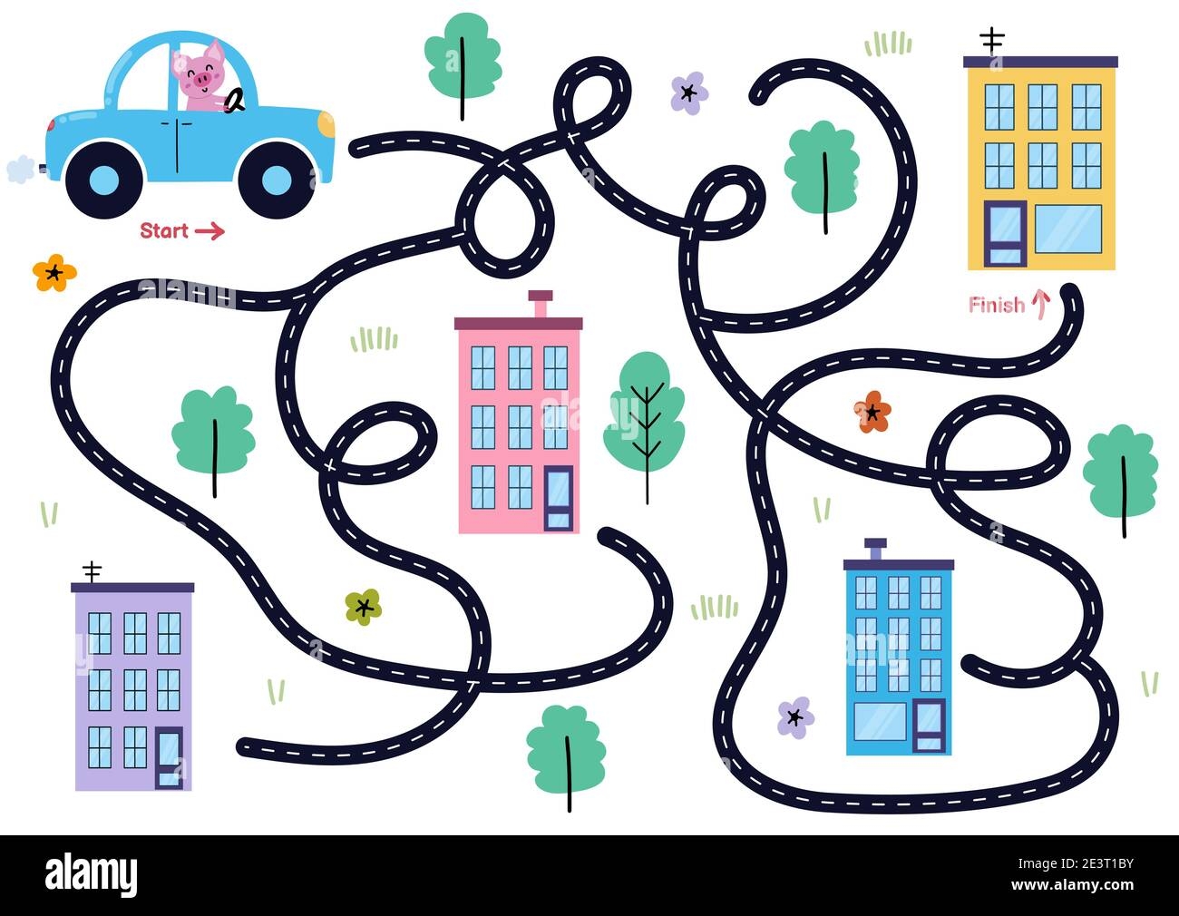 Kids Maze Game Car Stock Vector Images Alamy