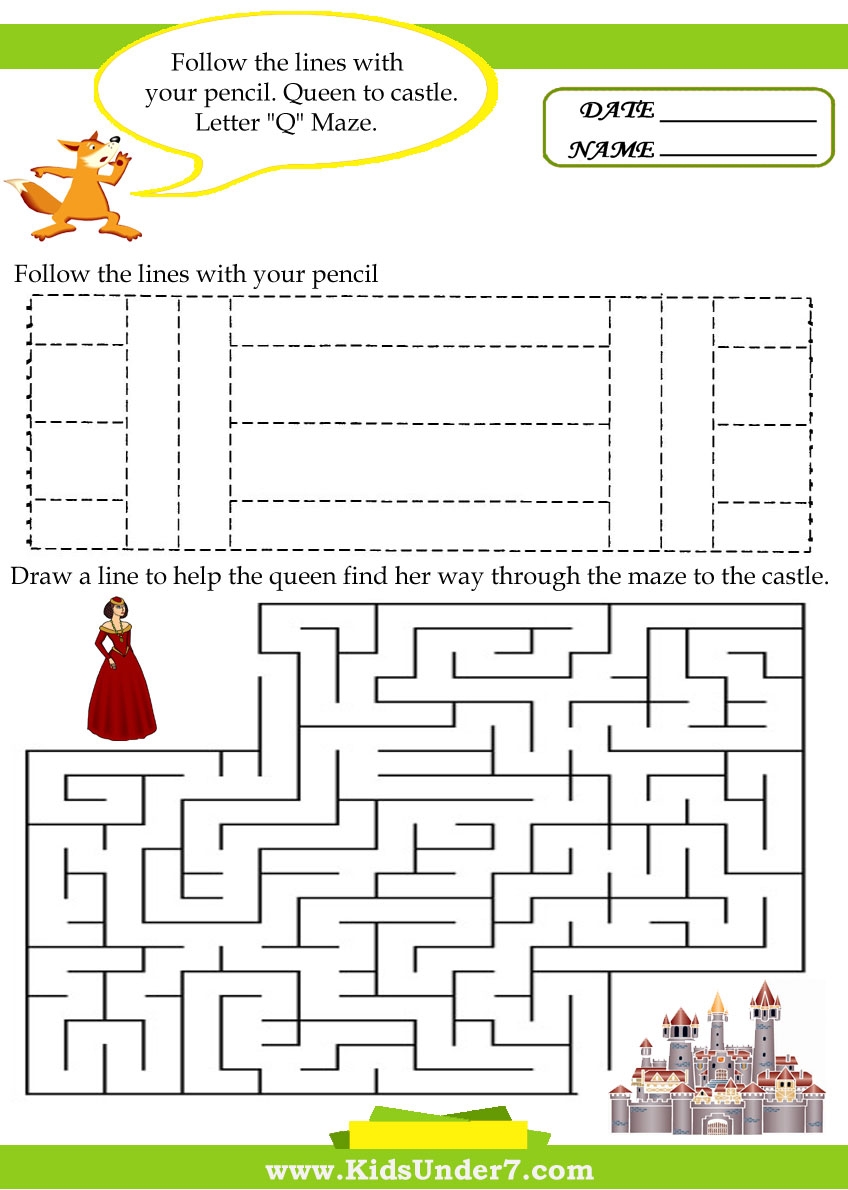 Kids Under 7 Letter Q Worksheets
