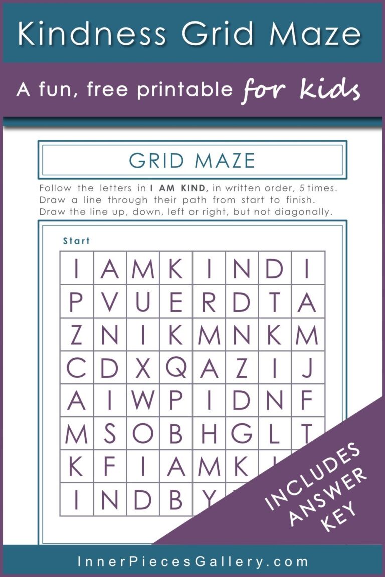 Kindness Grid Maze For Kids Inner Pieces Gallery