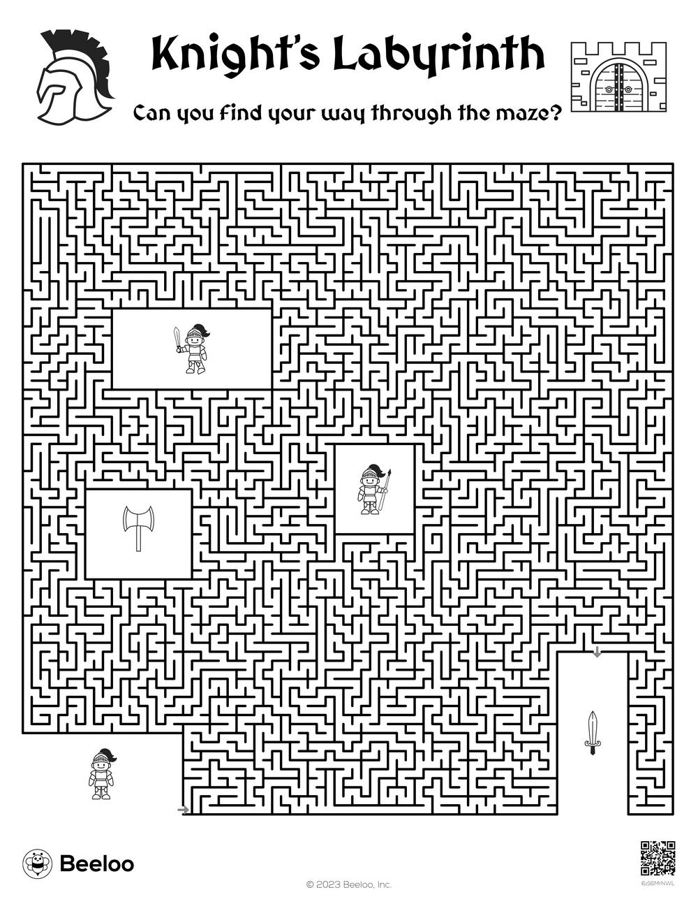 Knight s Labyrinth Beeloo Printable Crafts And Activities For Kids