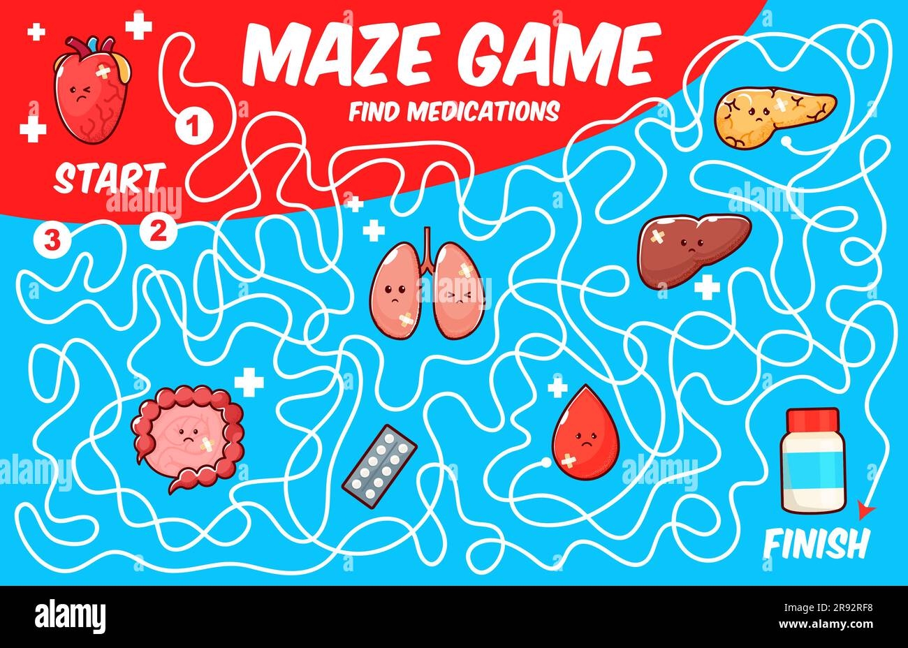 Labyrinth Maze Game Help To Sick Human Body Organ Find A 