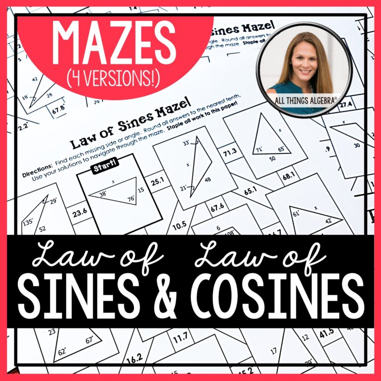 Law Of Sines And Law Of Cosines Mazes
